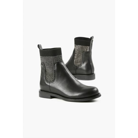NEW ALL BLACK stud sock chelsea boot in black - Picture 1 of 2